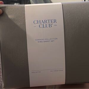 Charter Club King Sheet Set in Light Gray
